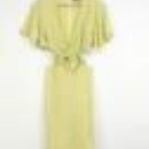 Light Green Tie-Front Cutout Midi Dress - S